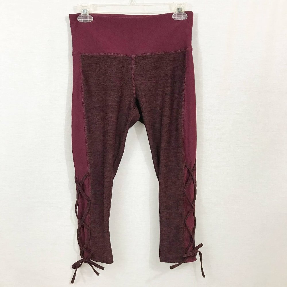 Vogo Yoga Cropped Lace Up Legging Space Dye Red S